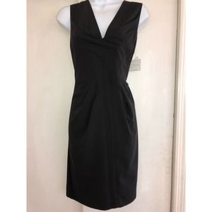 KENSIE Large Black Sleeveless Dress Slimming Cut Accentuated Waist NWT